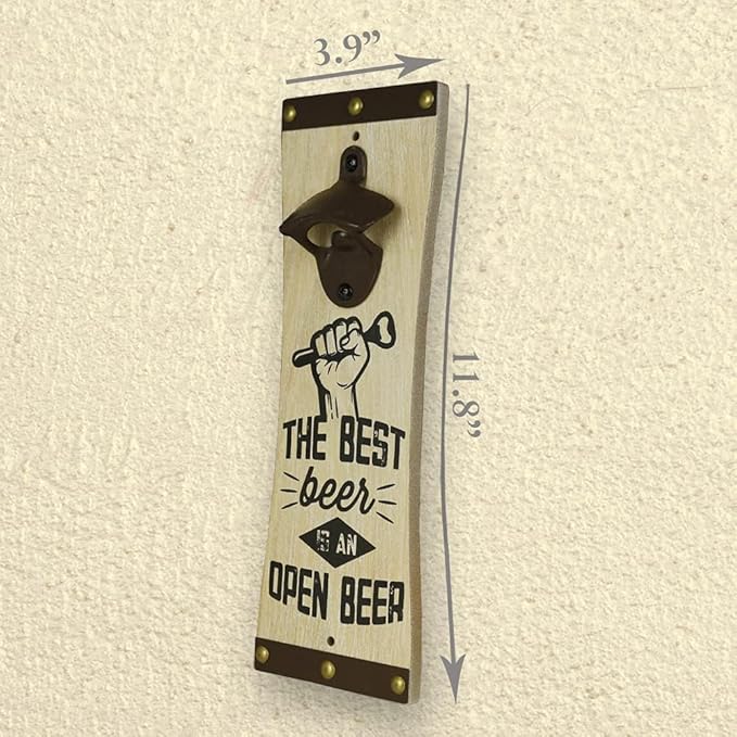 Wall-Mounted Bottle Opener for Beer, Soda, and Pop Modern &amp; Elegant Kitchen and Barware