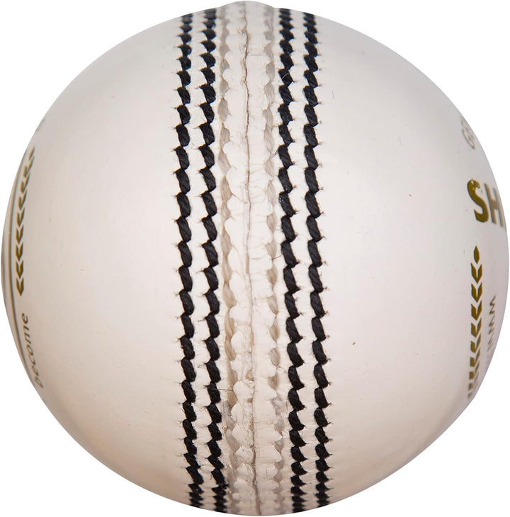SG Cricket Shield 20 Premium Leather Ball (White Color)