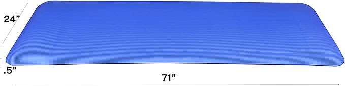 Premium 1/2-Inch Extra Thick Exercise Yoga Mat, Non-Slip Anti-Tear, Carry Strap, Indoor &amp; Outdoor Fitness Mat, 71? Long 24? Wide