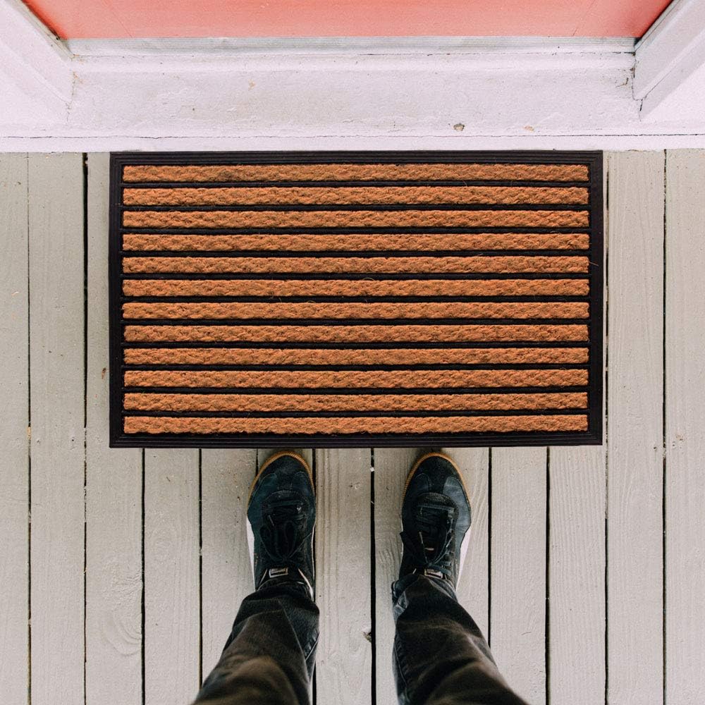 LIVEVIE Masterstroke Front Door Mat, Stylish Low-Profile Doormat for Indoor/Outdoor Entrance, Welcome Mat