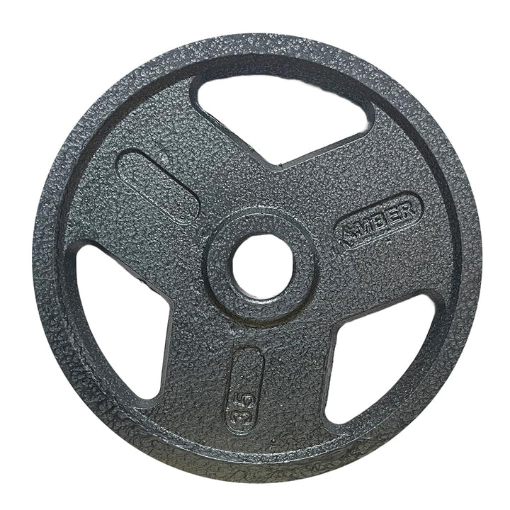 Triple-Grip Weight Plates Durable Cast Iron for Versatile Strength Training - Ideal for Squats, Deadlifts, Bench Press, Multiple Weight Options Available, Sold as Pair (35, Pounds)
