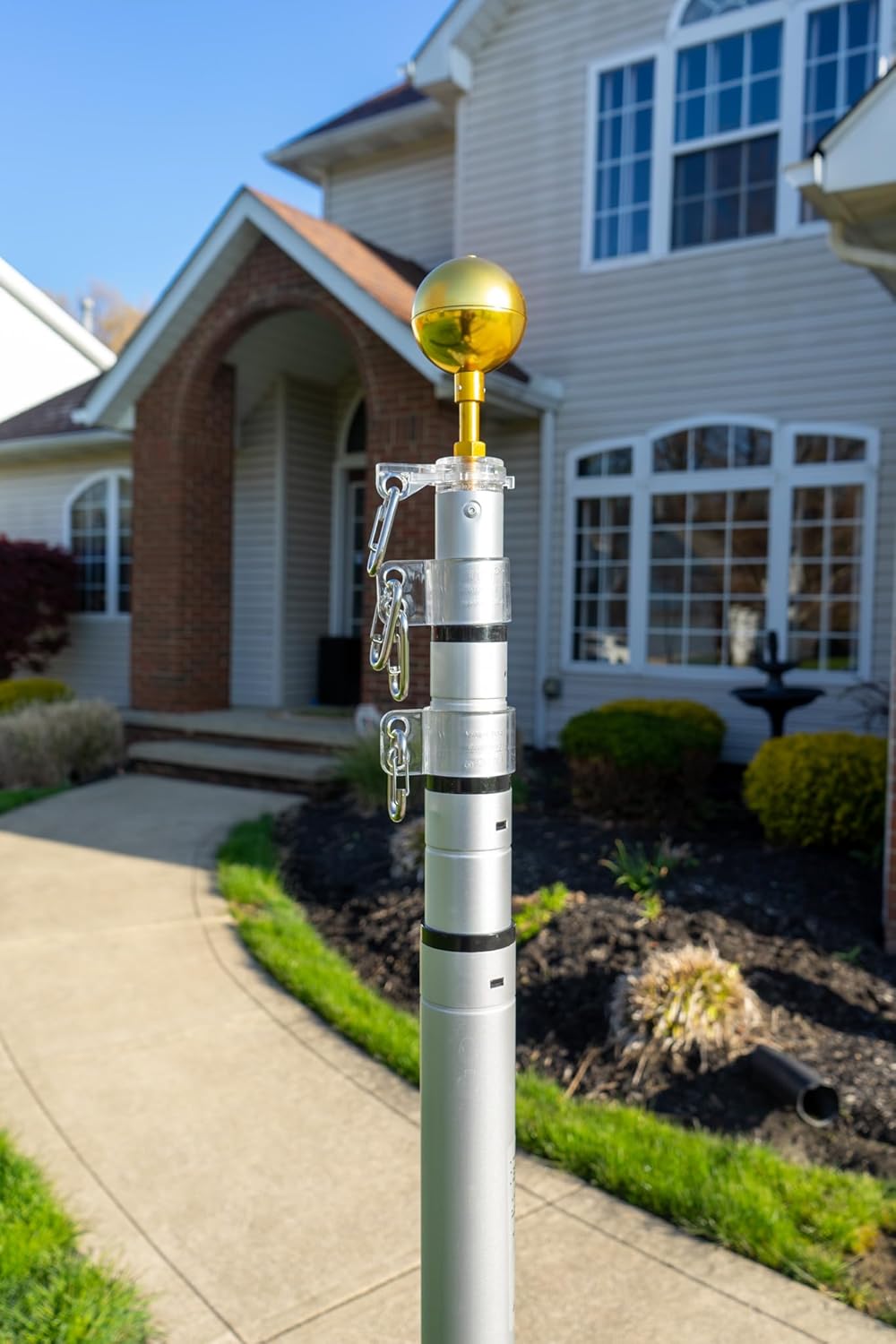 LIVEVIE Freedom Telescopic Flagpole - Elegant American Craftsmanship, Patented Security, Twist-and-Button Lock, 360? &