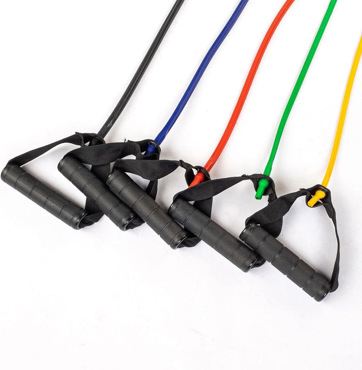 Body-Solid Tools BSTRT Resistance Tube Bands with Handles Very Light to Very Heavy