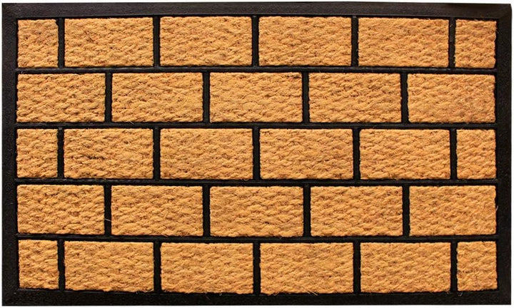 LIVEVIE Brickhouse Front Door Mat, Stylish Low-Profile Doormat for Indoor/Outdoor Entrance, Welcome Mat