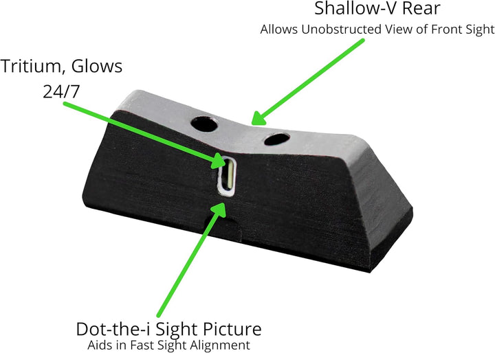 XS Sights DXT2 Big Dot Tritium Night Sights. Tritium Front and Rear Set. Fits Glock 42,43,43X,48 Models Including MOS Versions. Yellow Front Sight