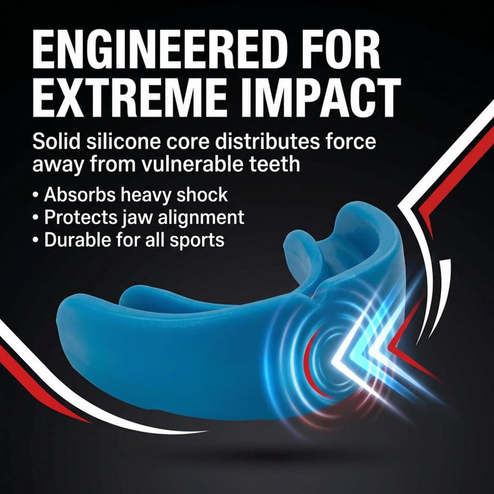 Amber Fight Gear Adult Silicone Sports Mouthguard with Case, Multiple Colors