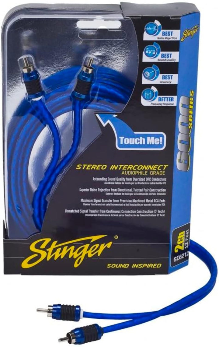STINGER 2-Channel 3 FT 6000 Series Audiophile Grade RCA Interconnect Cable, Subwoofer Cable (2-Channel, 3 feet)