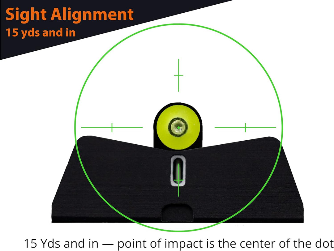 XS Sights DXT2 Big Dot Tritium Night Sights. Tritium Front and Rear Set. Fits Glock 42,43,43X,48 Models Including MOS Versions. Yellow Front Sight