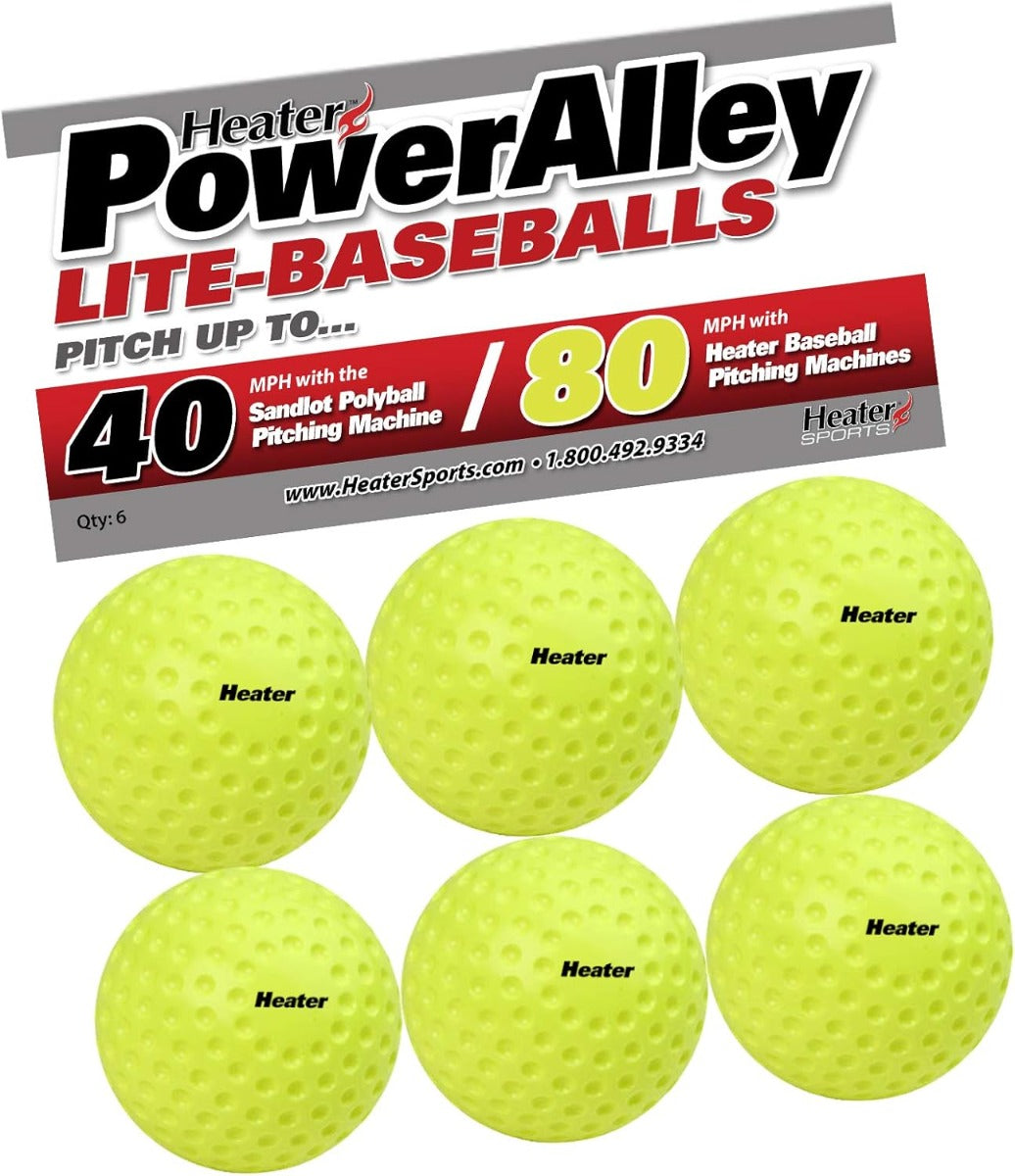 Heater PowerAlley 80 MPH Soft Green Foam Balls - 6 Pack