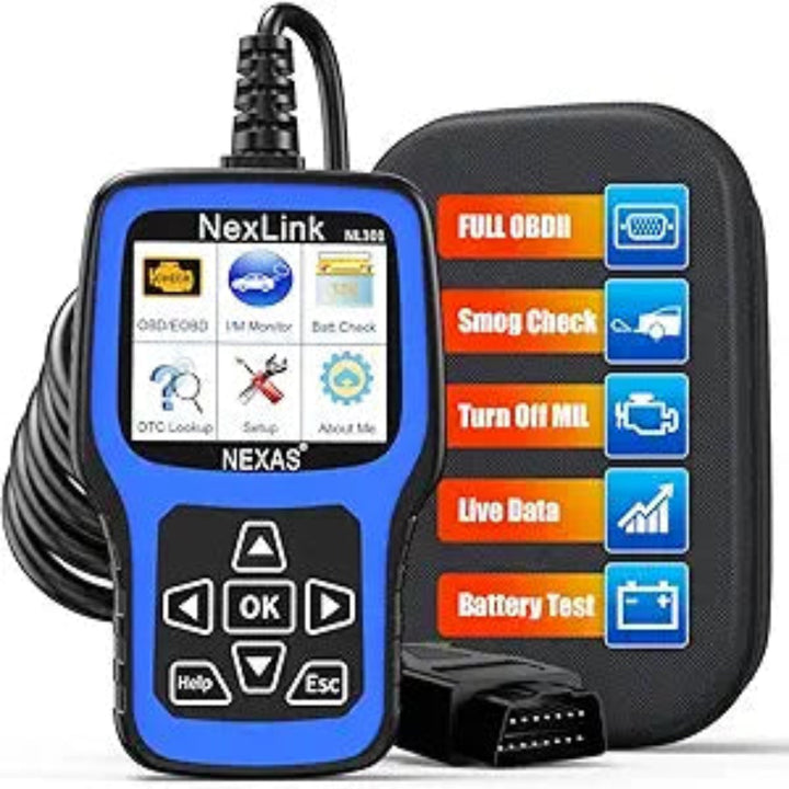 NL101 OBD2 Scanner Diagnostic Tool &amp; Battery Tester - Professional Car Engine Code Reader &amp; Battery Health Analyzer with Live Data Stream, Lifetime Updates, and Protective Case - 2024 Version