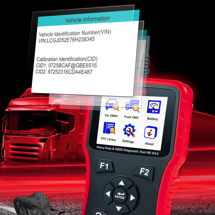 HD V3.0 Heavy Duty Diesel Truck Diagnostic Scanner Tool Code Reader for Freightliner Cummins - Comprehensive Diagnostic Capabilities