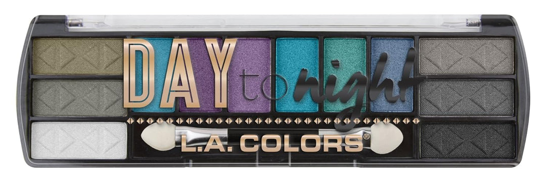 L.A. COLORS Day To Night 12 Color Eyeshadow Palette, After Dark, 0.28 oz. (CES432), Powder