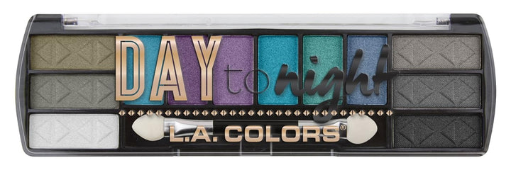 L.A. COLORS Day To Night 12 Color Eyeshadow Palette, After Dark, 0.28 oz. (CES432), Powder