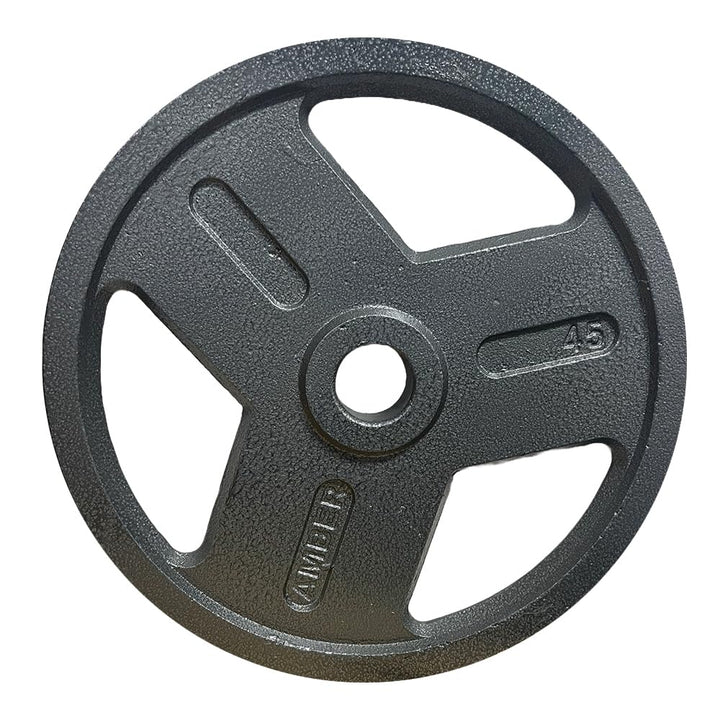 Triple-Grip Weight Plates Durable Cast Iron for Versatile Strength Training - Ideal for Squats, Deadlifts, Bench Press, Rust- Multiple Weight Options Available, Sold as Pair (45, Pounds)