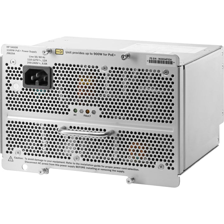 HPE 5400R 1100W PoE zl2 Power Supply - 1100W Output Power - 120-230 V AC Input Voltage - PoE Power Supply - Compatible w/HP 5400R zl2 Switch Series