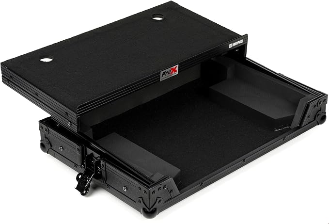 ProX Flight Case for Pioneer DDJ-REV1 Digital Controller with Sliding Laptop Shelf - High-Density Protective Foam for Interior Support - Protective Finish on Laminated Plywood - X-DDJREV1 LTBL