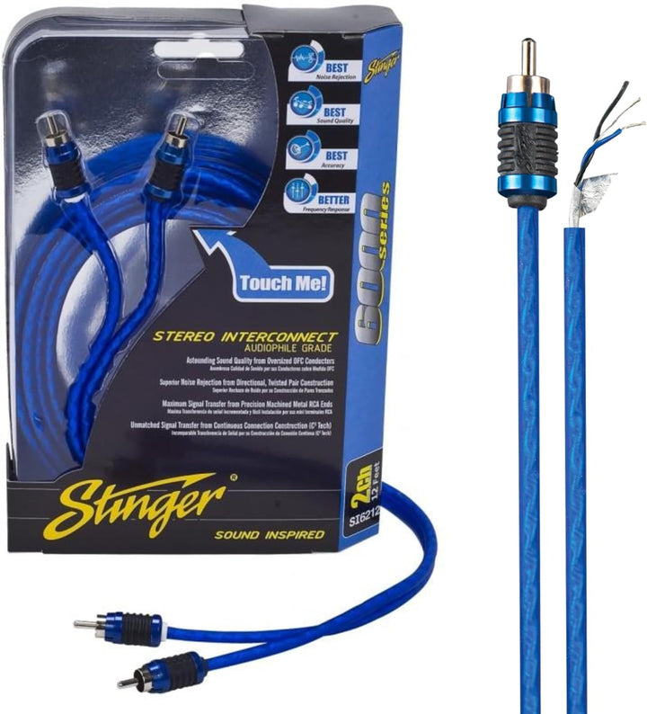 STINGER 2-Channel 3 FT 6000 Series Audiophile Grade RCA Interconnect Cable, Subwoofer Cable (2-Channel, 3 feet)