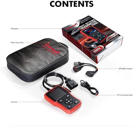 HD V3.0 Heavy Duty Diesel Truck Diagnostic Scanner Tool Code Reader for Freightliner Cummins - Comprehensive Diagnostic Capabilities