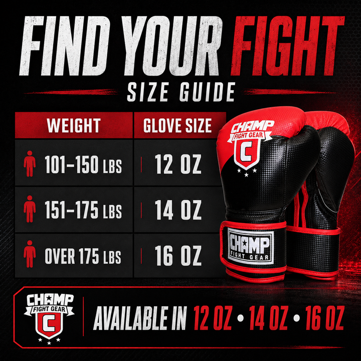 Champ Boxing Gloves for Training, Sparring, Kickboxing, MMA, Muay Thai, Durable PU Leather, Multi-Layered Foam, Wrist Support, Breathable Design