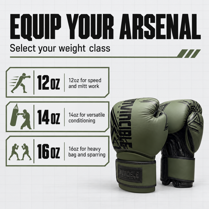 Invincible Fight Gear All Leather Pro Hybrid Boxing Gloves