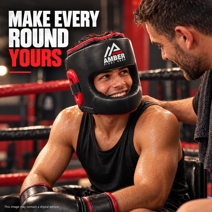 Ultimate All-Leather Face-Saver Headgear, Enhanced Comfort, Advanced Face Bar Protection, Secure Fit, and Shock-Absorbing Padding for MMA, Boxing, Kickboxing, and Martial Arts Training