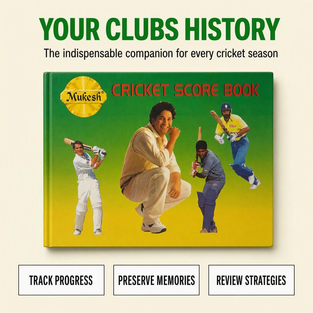 Amber Fight Gear Cricket Scorebook for Match Records, Multiple Innings