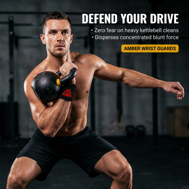 Amber Fight Gear Ultimate Kettlebell Wrist Protection: Premium Arm Bands and Wrist Guards for Enhanced Safety and Performance - Unisex 3Wx4L Pair