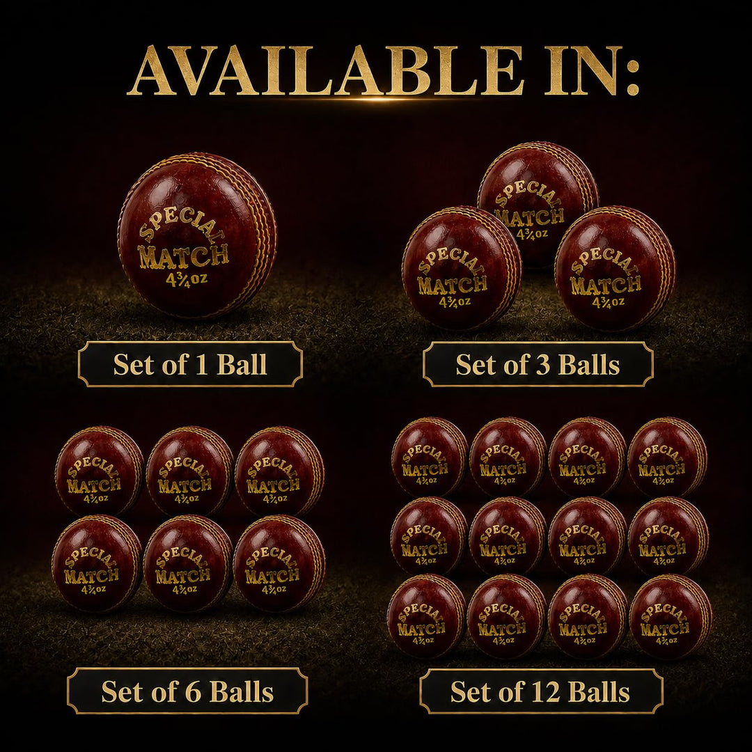 Amber Fight Gear Professional Leather Cricket Ball, Hand-Stitched, Pack Options