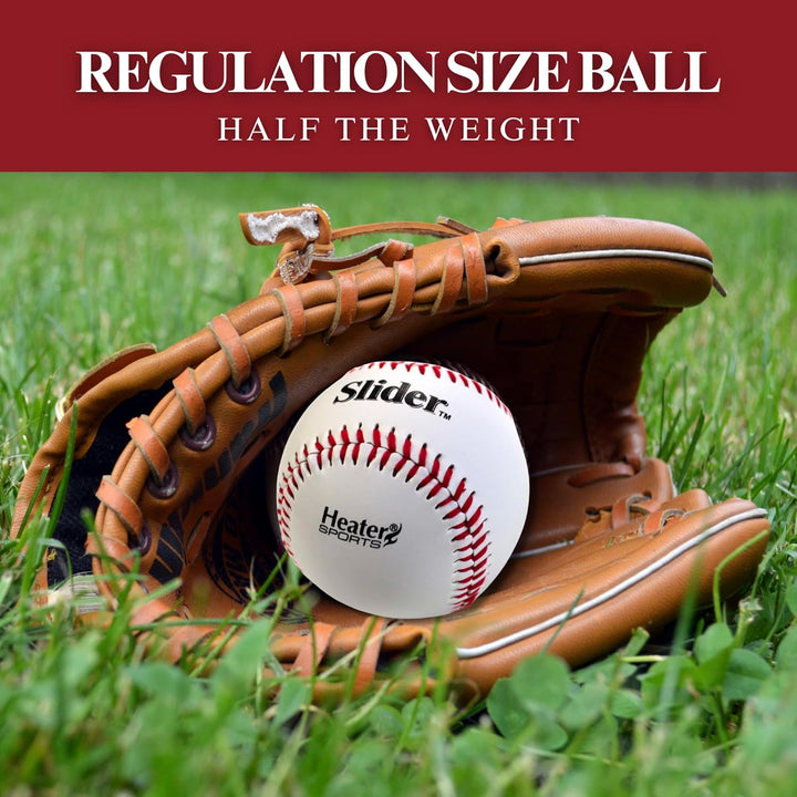 Heater Sports Slider Lite Genuine Leather Pitching Machine Baseballs - 1 Dozen, Accurate, &amp; Long-Lasting | Perfect for Batting &amp; Fielding Practice, Ideal for All Ages in Both Outdoor &amp; Indoor Use