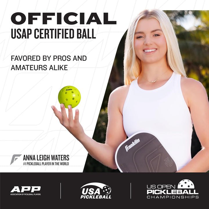 Franklin X-40 Outdoor Pickleball Balls - 100 Bulk Pack (Yellow)