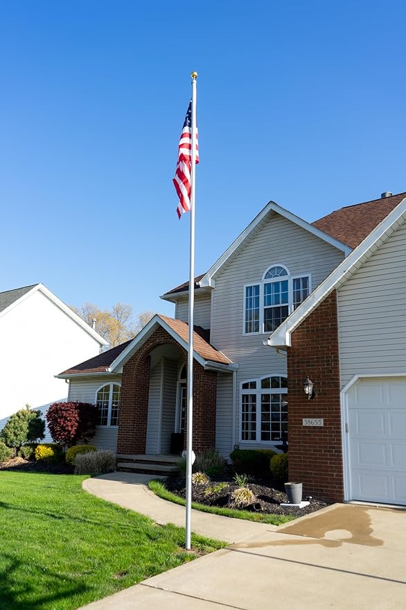 Homepride Flag Pole Kit Display American Pride with Ease, Includes 3&