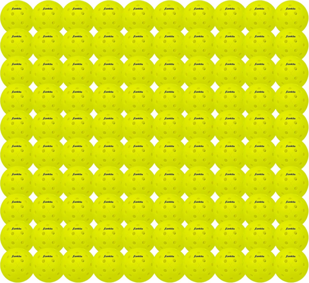 Franklin X-40 Outdoor Pickleball Balls - 100 Bulk Pack (Yellow)