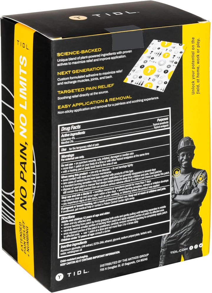 TIDL Lidocaine Patches with Menthol, 20 Count