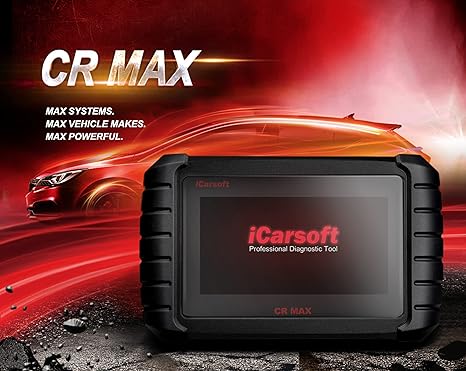 iCarsoft CR Max  Free Screen Protector - Professional Multibrand Automotive Diagnostic Scanner - Read/Erase Faults Codes - Reset Oil Service - Coding &amp; Programming