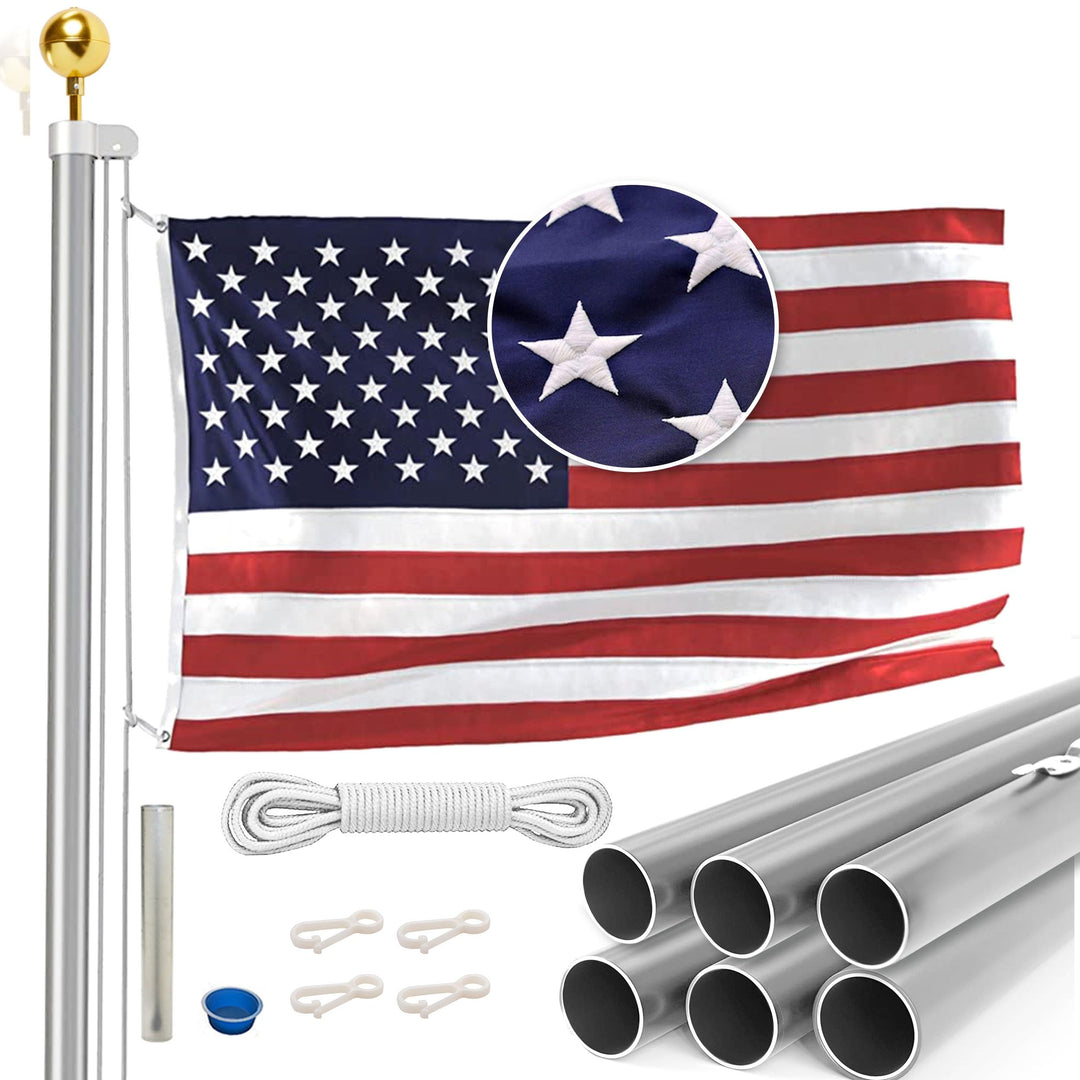 Homepride Flag Pole Kit Display American Pride with Ease, Includes 3&