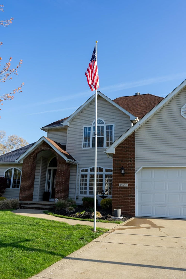 LIVEVIE Freedom Telescopic Flagpole - Elegant American Craftsmanship, Patented Security, Twist-and-Button Lock, 360? &