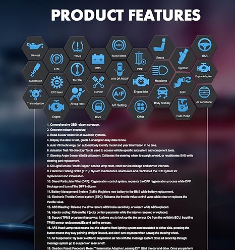 iCarsoft CR Max  Free Screen Protector - Professional Multibrand Automotive Diagnostic Scanner - Read/Erase Faults Codes - Reset Oil Service - Coding &amp; Programming