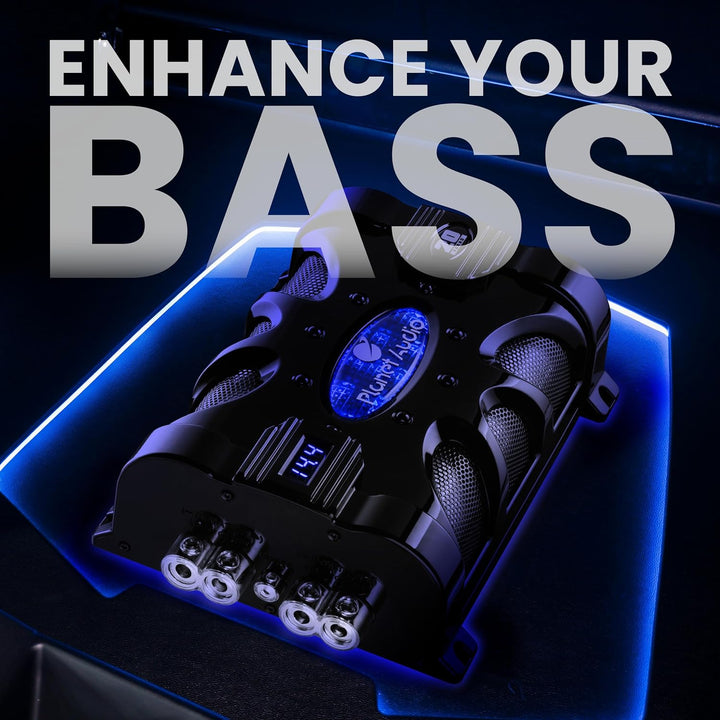 Planet Audio PC20F Car Capacitor - 20 Farad, Energy Storage, Enhance Bass from Stereo, Warning Tones, LED Voltage Meter