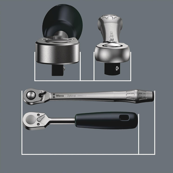 Wera Tools 05004004001 8004 1/4 Full Metal Ratchet Switch Lever, One Size, Multi
