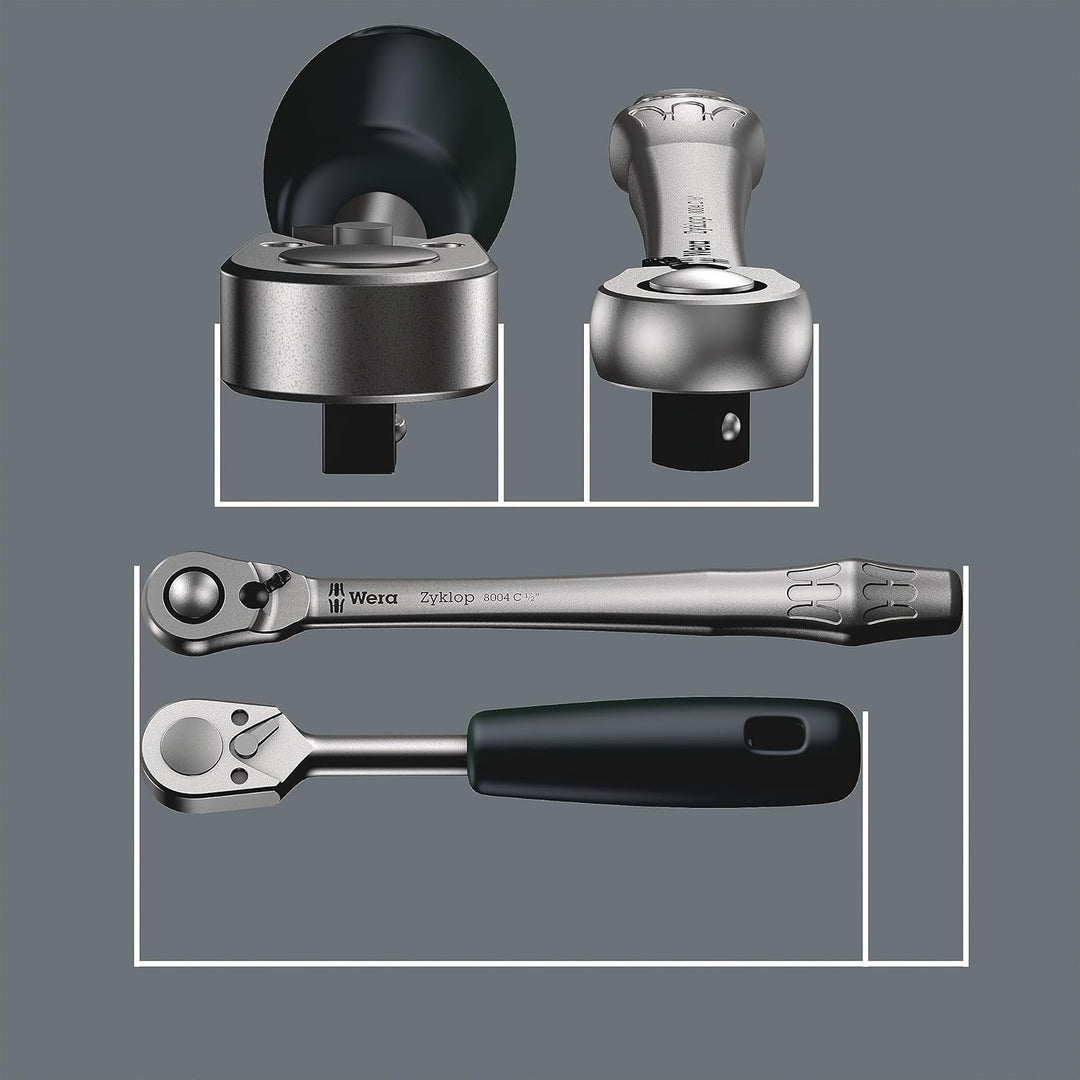 Wera Tools 05004004001 8004 1/4 Full Metal Ratchet Switch Lever, One Size, Multi