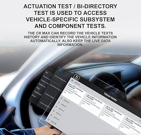 iCarsoft CR Max  Free Screen Protector - Professional Multibrand Automotive Diagnostic Scanner - Read/Erase Faults Codes - Reset Oil Service - Coding &amp; Programming