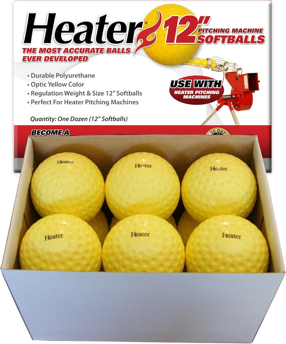 Heater Sports 12-Inch Pitching Machine Softballs - 1 Dozen