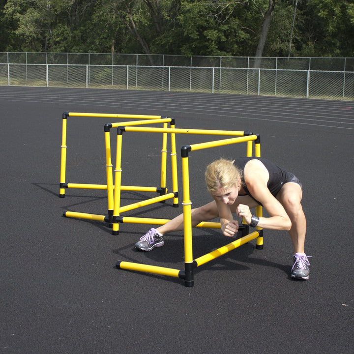 Prism Fitness 12-18 Inches Smart Adjustable-Height Track and Field Beginner Hurdles, Set of 3