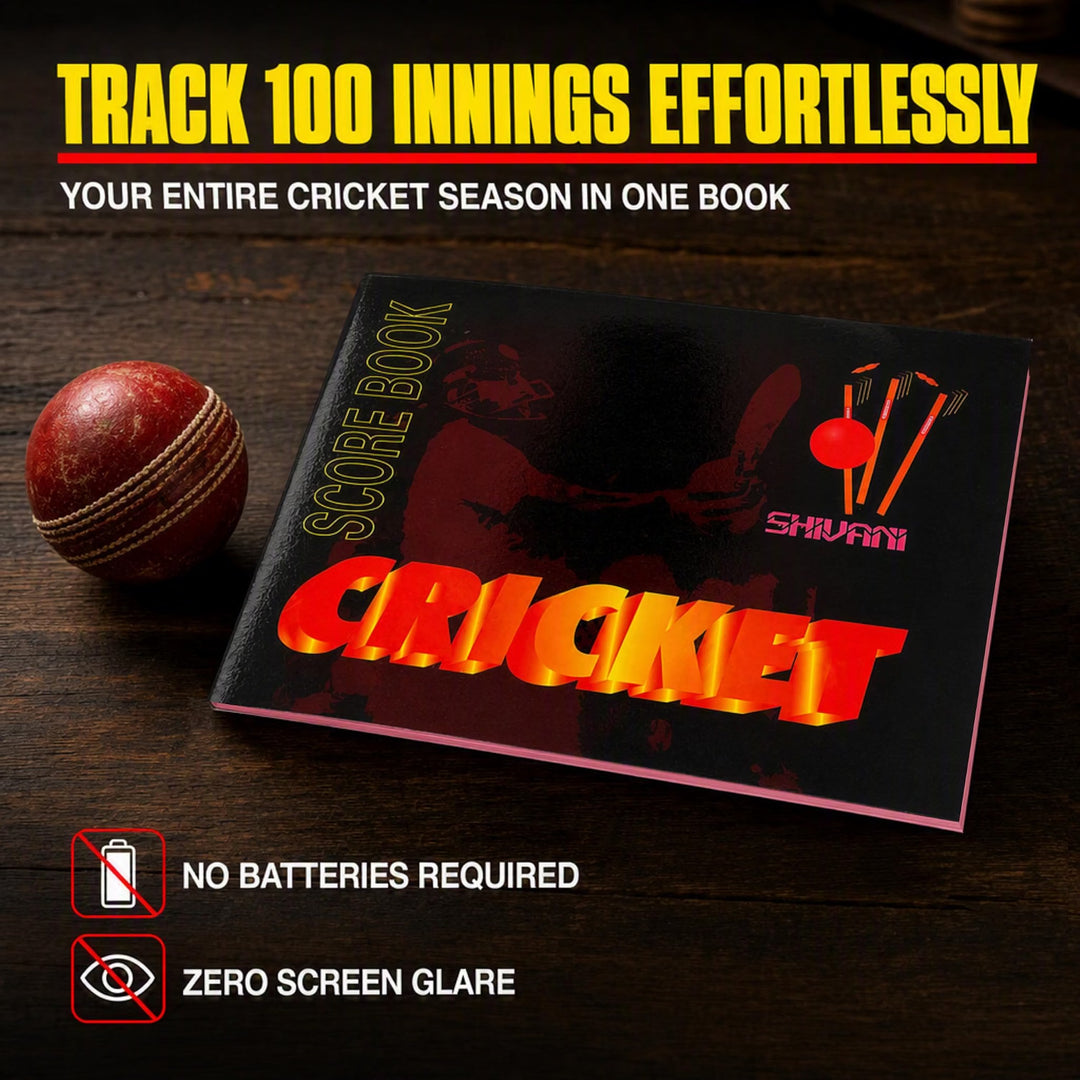 Amber Fight Gear Cricket Scorebook for Match Records, Multiple Innings