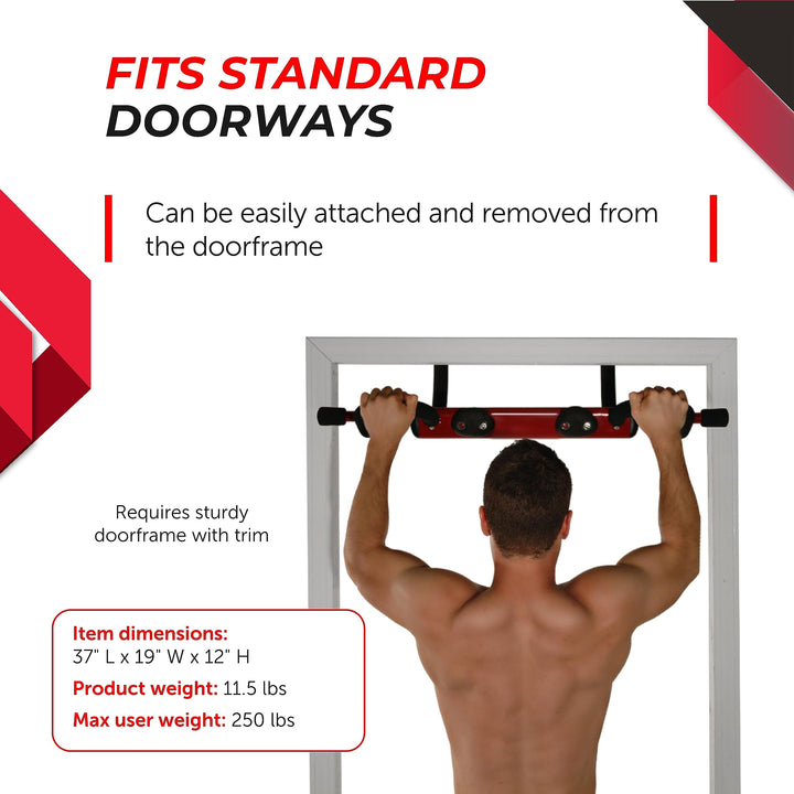 Stamina X Boulder Doorway Trainer - Pull Up Bar for Doorway - Grip Strength for Doorway with Smart Workout App - Fitness Trainer Boulder Fit Door Gym - Up to 250 lbs Weight Capacity