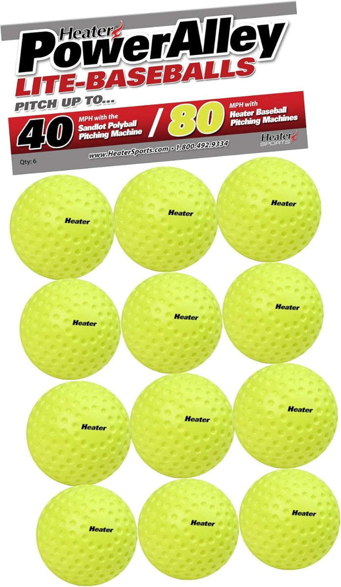 Heater PowerAlley 80 MPH Soft Green Foam Balls - 1 Dozen