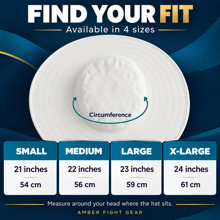 Amber Fight Gear Wide Brim Cotton Drill Sun Hat with Cooling Towel Band