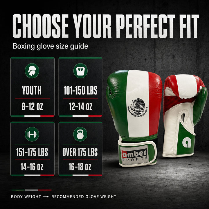 Amber Fight Gear Leather Boxing Gloves with Hook &amp; Loop