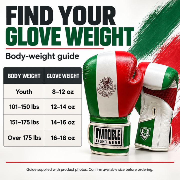 Invincible Fight Gear Leather Hook &amp; Loop Boxing Training Gloves