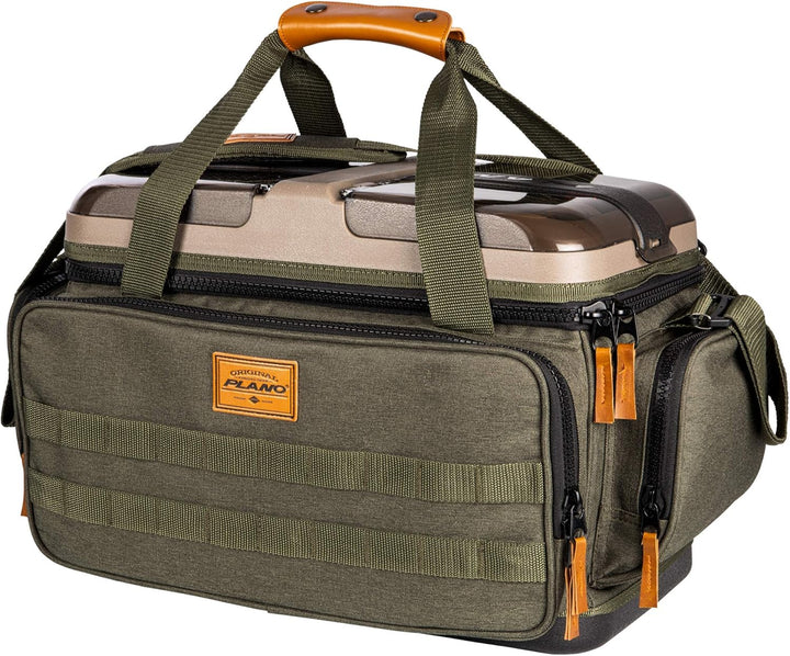 Plano Molding A-Series 2.0 Quick-Top 3700 Tackle Bag, Forest Green, Includes 4 3700 StowAway Utility Boxes, Water-Resistant Soft Fishing Storage for Baits